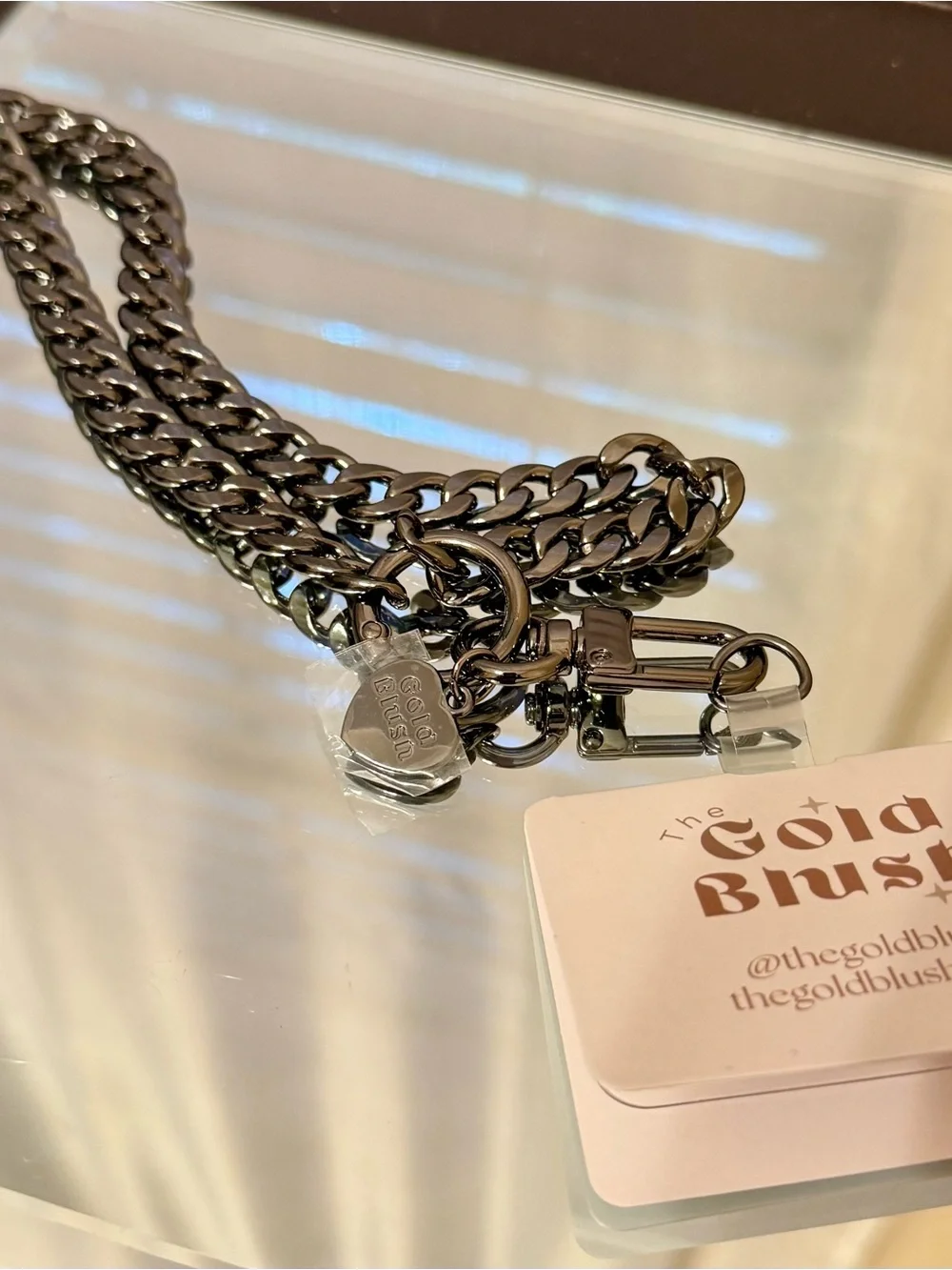 Gold Blush Gunmetal Chain Phone Chain or Keychain Wristlet